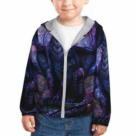 

Lukts Fantasy Dragon In Cathedral Print Children s Long-Sleeved Sun Protection Clothing Hooded Sweatshirts for Boys and Girls Outdoor Sports-5 Years
