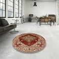 thumbnail image 3 of Ahgly Company Indoor Round Mid-Century Modern Red Oriental Area Rugs, 3' Round, 3 of 6