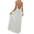 thumbnail image 5 of Afdoent Women's Dresses Long Sleeve V Neck Backless Maxi Dress For Oversized Loungewear Robe Casual Home Dress With Side Slits Boho Beach Dress, 5 of 7