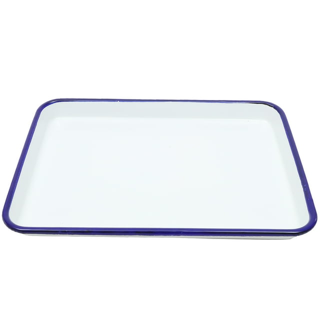 OULII Rectangular Serving Tray Oven Roasting Pan Non Stick Heat Resistant 27x19cm White