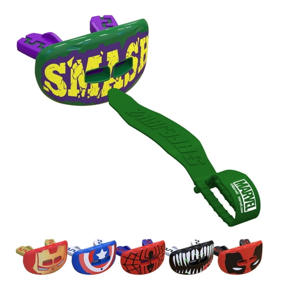 Protector de labios Football Mouthguard Marvel The Hulk, color verde