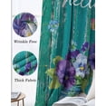 thumbnail image 3 of Hello Spring Blackout Curtains for Bedroom Living Room Darkening Curtains 63 Inches Long Pastoral Purple Bottle Floral Dark Green Wood Window Curtain 2 Panels Set Window Treatment Drapes 42"x63", 3 of 9