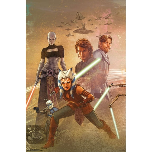Star Wars: The Clone Wars - Celebration Mural Wall Poster, 22.375" x 34"