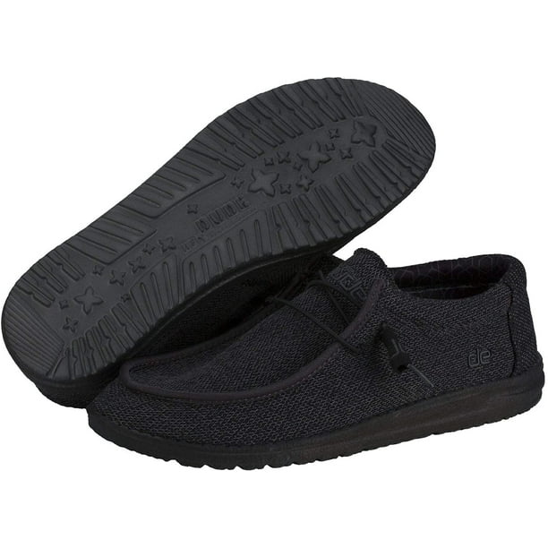 Hey Dude Mens Wally Sox Micro Loafer - Total Black - Size 10 