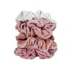 Velvet Hair Scrunchies for Women- 5 pack Velvet Scrunchie for Ponytails, Braids and Buns (Matte Velvet Blush)