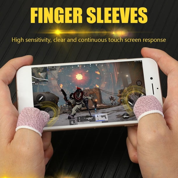 1 par de controladores de juegos transpirables a prueba de sudor para juegos dedo pulgar manga (F)