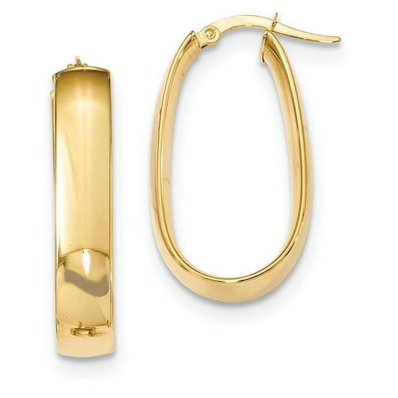 Primal Gold 14 Karat Yellow Gold Oval Hoop Earrings