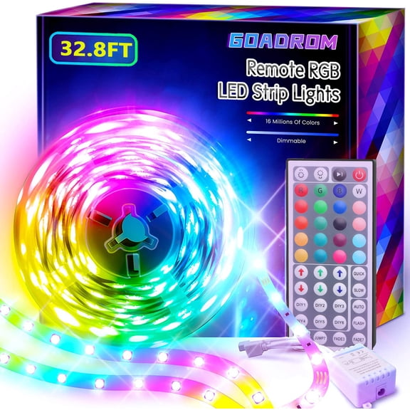 Led Lights for Bedroom 32.8ft Led Lights with 44 Key IR Remote, Color Changing Led Strip Lights, Led Light Strips Used for Bedroom, Kitchen, Home Decoration