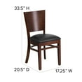 thumbnail image 5 of BizChair Solid Back Walnut Wood Restaurant Chair - Black Vinyl Seat, 5 of 11