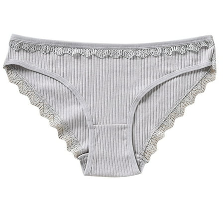 Vblhal Clearance Clothes under $5.00 Women Floral Lace Trim Panties Sexy Hipster Underwear Mid Waist Brief Tangas Everyday Panty Soft Cozy Bikini Lingerie