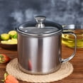 DEEPCRAFF Stainless Steel Grease Container with Strainer, Plated Silver ...