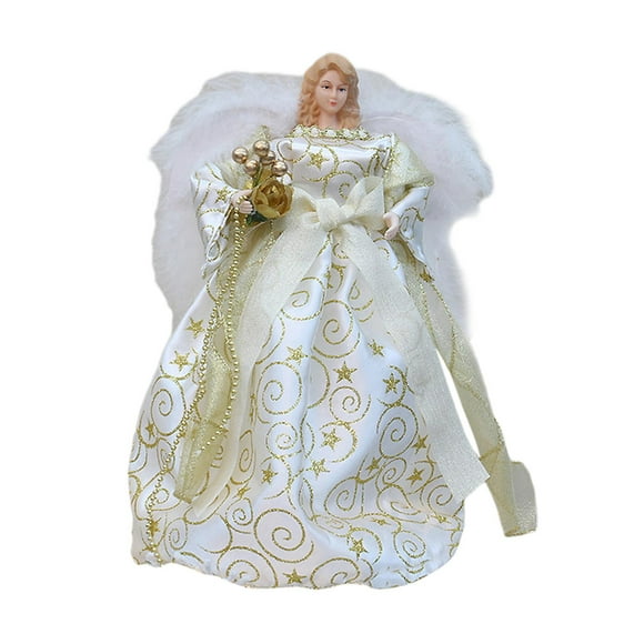 Angel Tree Top Christmas Ornament Decoration 12 Inch Angel Tree Topper for Home, Gold