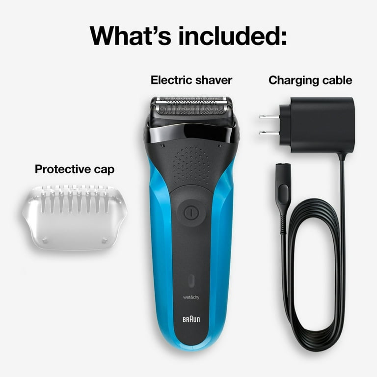 Braun Rechargeable Electric Shaver, Series 3 3010s, Wet & Dry