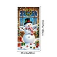 thumbnail image 3 of LanSuare Christmas Door Cover Decoration, Snowman Winter Scene Xmas Background Banner Door Covers, Christmas Photo Booth Props for Winter Party Decorations, 35x71Inch, 3 of 6