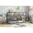 thumbnail image 4 of JERFIT Twin over Twin Bunk Bed with Ladder, Space Saving Solid Wood Bunkbed Frame, Gray Finish, 4 of 4