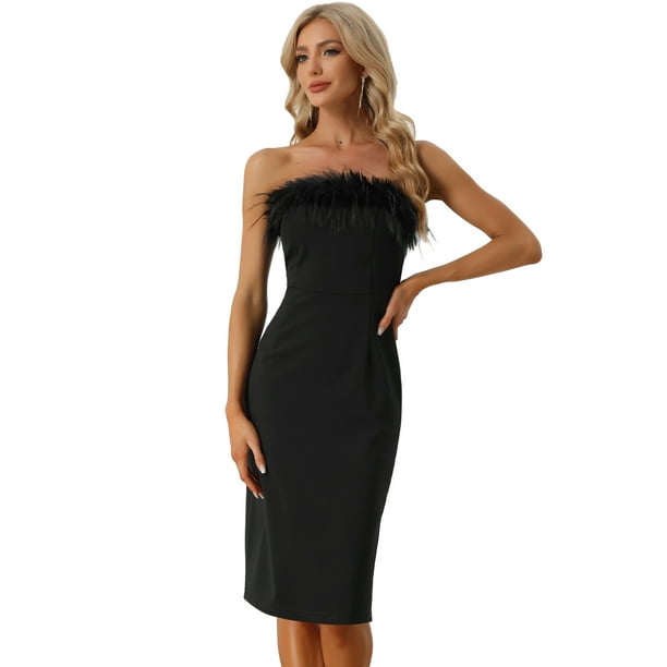 Vestido Ajustado sin Mangas Sexy para Mujer Allegra K Negro XS