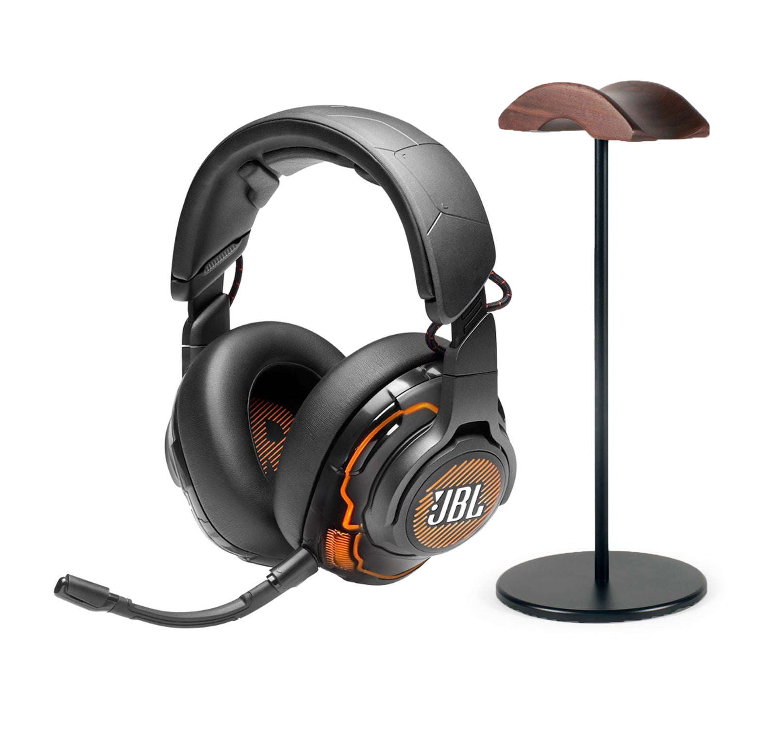 JBL Quantum One Black Gaming Headphones w/divvi! Stand
