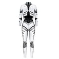 thumbnail image 6 of Women Jumpsuit Carnival Clothes For Women Skeleton Robot 3D Printing Bodysuit Zipper Back Halloween Full Body Bodysuit Mardi Gras Light Gray M, 6 of 6