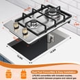 thumbnail image 4 of SIXDAY 2 Burner Cooktop 12inch, 19,000 BTU Portable Tempered Glass Propane Gas Stove with Auto Ignition, CSA Regulator & Hose, 4 of 8