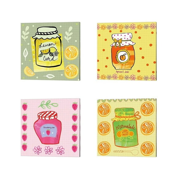 Metaverse Farida Zaman 'Pretty Jams and Jellies' Canvas Art (Set of 4)