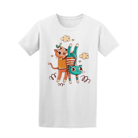Funny Cats Playing Outdoors Tee Men's -Image by Shutterstock