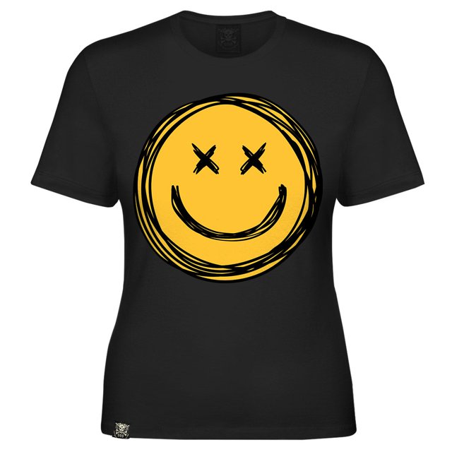 Blusa Negra Manga Corta Mediana Carita Feliz