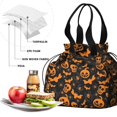 thumbnail image 4 of Halloween Spider Bat Pattern Drawstring Lunch Bag Women - Drawstring Lunch Bag Insulated for Work Office - Stain-Resistant Large Lunchbags for Women with Multi-Pockets, 4 of 6