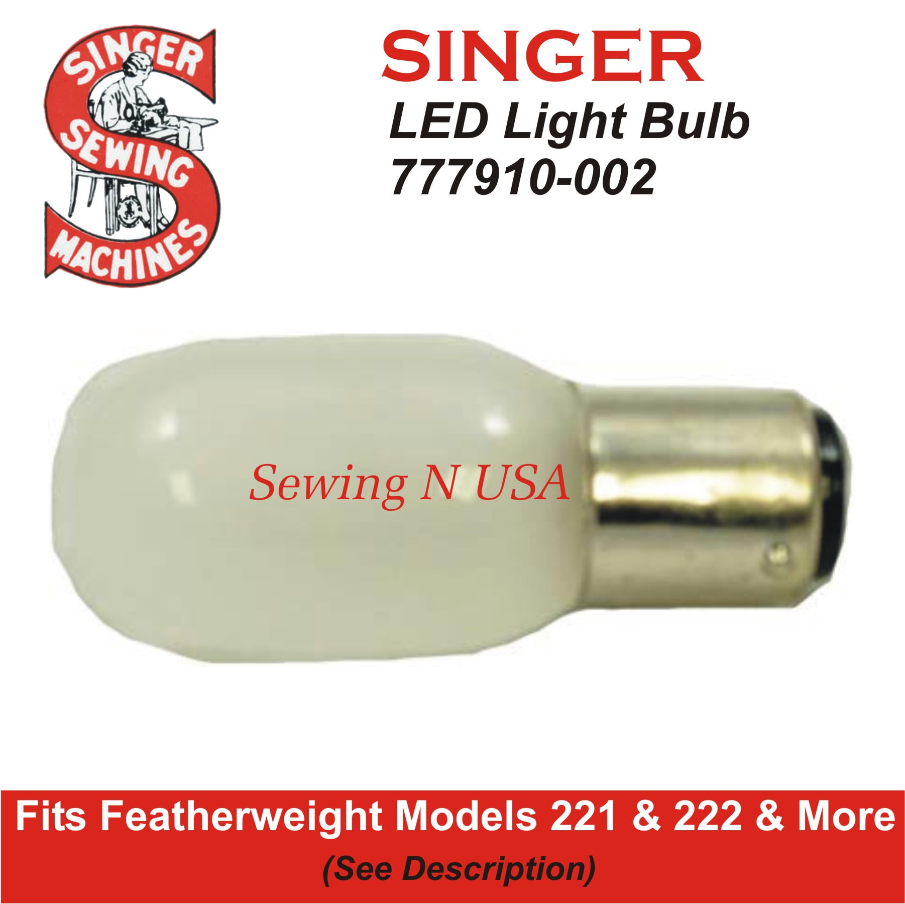 734/750 Sewing Machine Plus HQRP Coaster 648/649 HQRP 110V LED Light Bulb Cool White for Singer 645/646 719/724 714/717