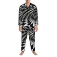 thumbnail image 3 of Honeii 3D Vortex Illusion Pattern Mens Pajamas Set,2pcs Men's Lounge Long Sleeve Sleep Shirt and Pajama Bottoms Sleepwear Set,Mens Pjs Sets-XX-Large, 3 of 7