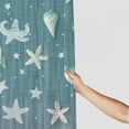 thumbnail image 3 of Creowell  Aqua Shower Curtain, Beach Theme Design Shells Starfishes Flip Flops Glasses Summer Holiday Image, Cloth Fabric Bathroom Decor Set with Hooks, Seafoam and White, 3 of 7