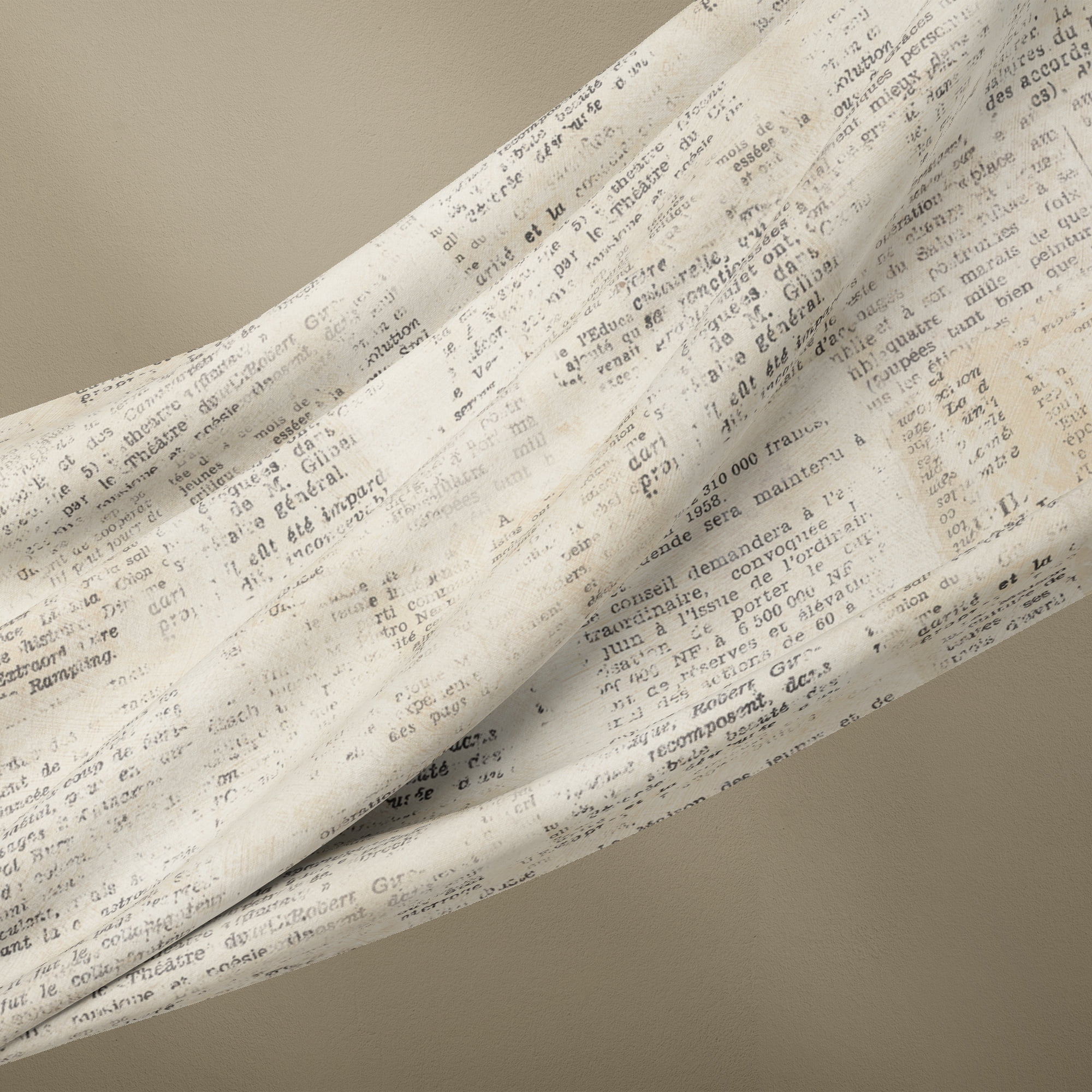 (2 pack) 1 Yard 100% Cotton Love Notes, Cream, 44" Wide for Quilting & Sewing by David Textiles