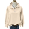 thumbnail image 5 of TaTaai 2026 Spring Summer Solid Color Button Top for Women Long Sleeve Round Neck Casual Blouse Soft Comfy Lightweight Daily Vacation Outfits Gift, 5 of 5
