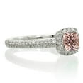 thumbnail image 2 of 2 Carat Vintage Halo Morganite and Diamond Engagement Ring on 10k White Gold, 2 of 2
