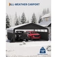 thumbnail image 4 of 20'X20'X10' Metal Car Port for 2 Cars, Enclosed Carports with 220 g Tarp, All-Weather Use Metal Carport, for Full-Size Pickup Trucks, Bass Boats, and Tractors, 4 of 6