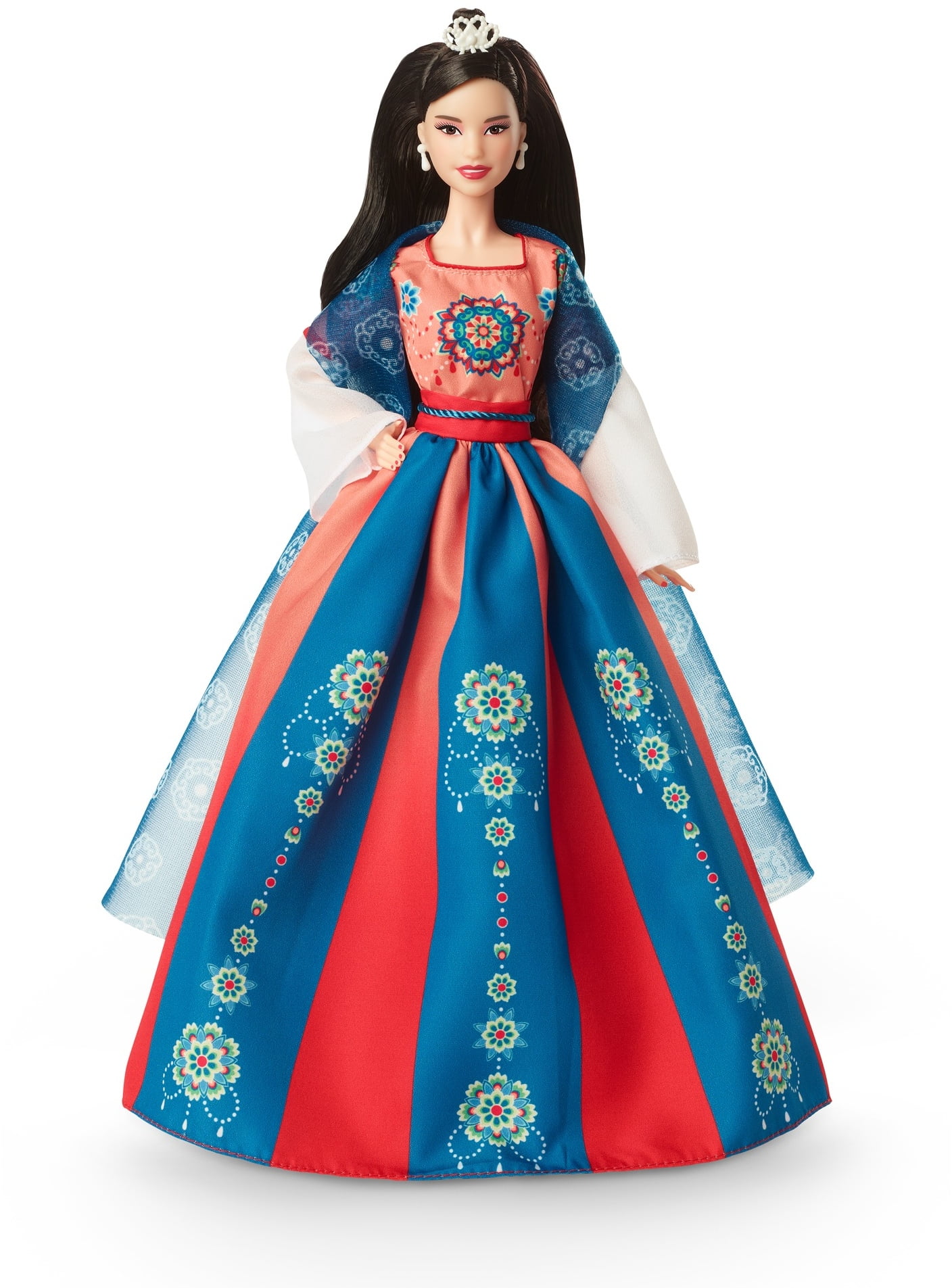 Barbie, Lunar New Year Doll, Red Satin Cheongsam with Peony Print