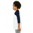thumbnail image 3 of Bella + Canvas Youth 3/4-Sleeve Baseball T-Shirt - 3200Y, 3 of 3