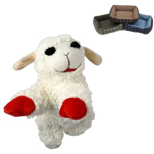 Plush Lamb Chop and Cuddler Pet Bed Bundle