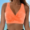 thumbnail image 2 of wamacs Women Underwire Bikini Top Only - Push Up Swim Top Padded Bra Swimsuit No Bottom (Orange,L), 2 of 9