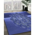 thumbnail image 3 of Ahgly Company Machine Washable Indoor Rectangle Transitional Light Slate Blue Area Rugs, 7' x 10', 3 of 7