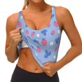 thumbnail image 3 of KLL Strawberry And Flowers for Workout Tank Tops for Women,U Back Fitness Top Built in Shelf Bras Padded Fit for Yoga Gym-X-Large, 3 of 8