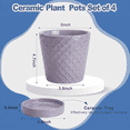 thumbnail image 3 of BUYMAX 5 inch Lavender Ceramic Plant Pots with Drainage Holes & Saucers, 4-Pack for Herbs, Cactus, Succulents, Home Office Decor, 3 of 8