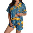 thumbnail image 2 of Summer Sales Womens Pajama Sets Funny Pumpkin Print Short Sleeve Button Top Loungewear Halloween Pajama Sets for Women 2 Piece, 2 of 4