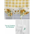 thumbnail image 3 of Sunflower Tie Up Curtains for Windows 45 Inch Length Balloon Curtains Kitchen Adjustable Balloon Window Shade Retro Buffalo Plaid Yelloe Beige Country Bee Tie Up Bathroom Curtain Window 52"x45", 3 of 6
