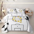 thumbnail image 2 of Feelyou Yellow Minimalist Soccer Q Bed Spread Queen for Boys Girls, Cartoon Ball Sport Queen Coverlet Set, 3-Piece, 2 of 7
