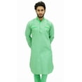 thumbnail image 2 of Atasi Men's Pathani Style Men's Punjabi Shirt Green Kurta Pyjama Set-M, 2 of 9