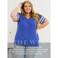 thumbnail image 6 of SHEWIN Plus Size T Shirts for Women Oversized Blouse Womens V Neck Short Sleeve Loose Blue Tee Shirts 4XL, 6 of 10