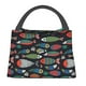 thumbnail image 1 of Fotbe Hand Drawn Colorful Fishes Bolsa Térmica Portátil con Estampado, Bolsa de Entrega de Alimentos Aislada, Bolsa Reutilizable de Gran Capacidad para Comidas y Supermercado, 1 of 6