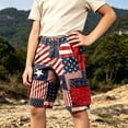thumbnail image 5 of FUZHIQ Boy's Patchwork Cargo Shorts USA American Flag Graphic 250th Anniversary Vintage Casual Summer Shorts with Pockets,7-8 Years, 5 of 5