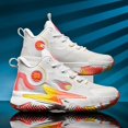 thumbnail image 3 of Bolognifi Men's Basketball Shoes Comfortable Fashion Athletic Sneakers Breathable Non Slip Lace up Shoe - ORANGE_6.5, 3 of 6