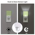 thumbnail image 3 of Honeii White Green Plaid Print LED Night Light with Light Sensor, Night Lights Plug Into Wall,Ideal for Bedrooms and Hallways-US, 3 of 7